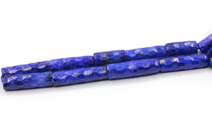 Lapis lazuli Faceted Tube Beads.