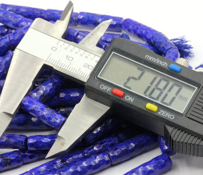Lapis lazuli Faceted Tube Beads.