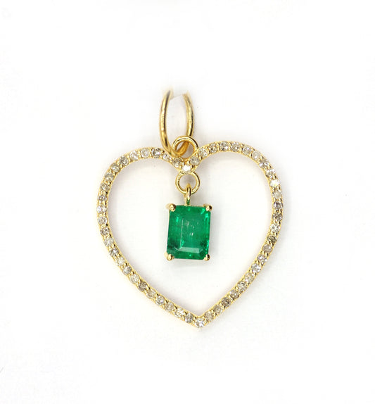 Heart 14k Solid Gold Diamond Pendants.