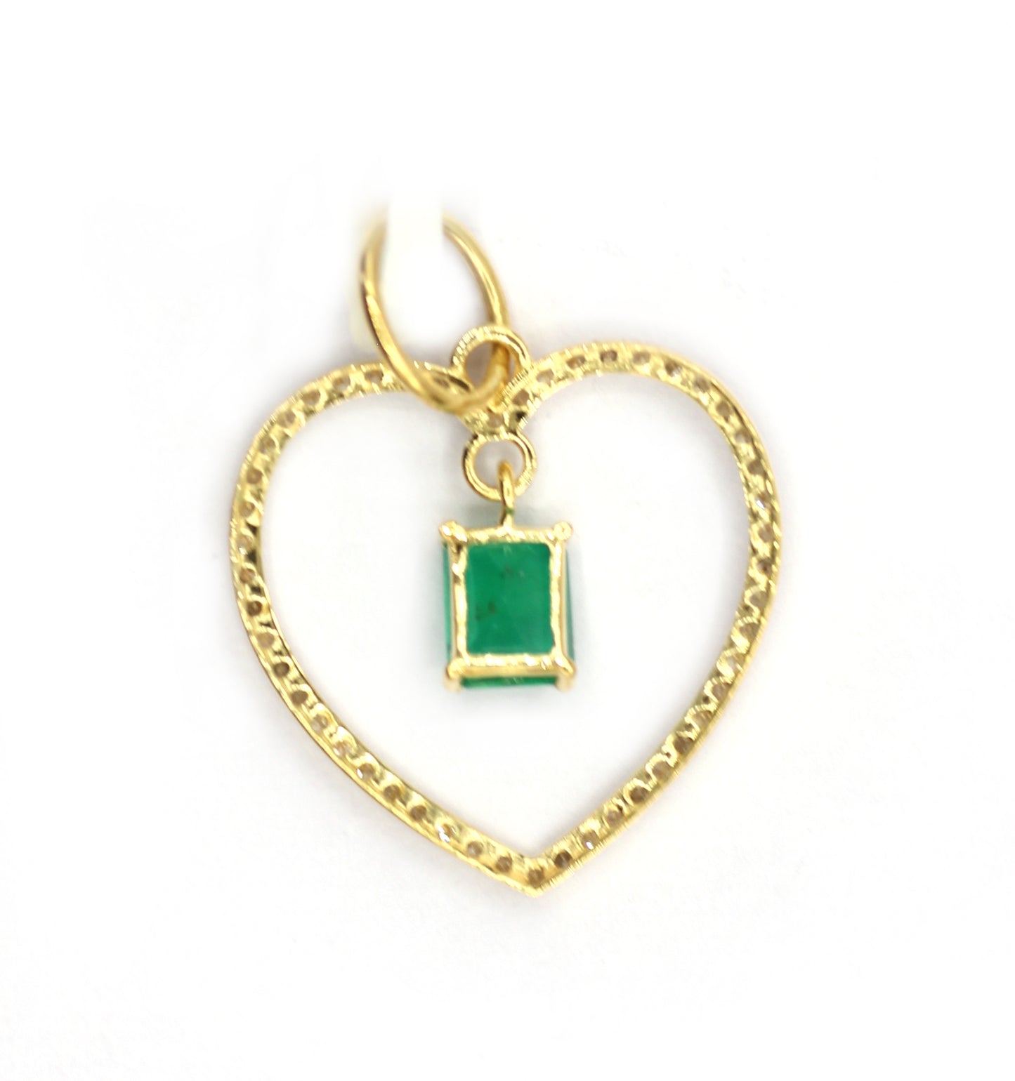Heart 14k Solid Gold Diamond Pendants.