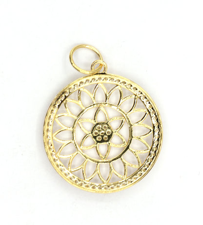 Round 14k Solid Gold Diamond Pendants.