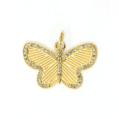Butterfly 14k Solid Gold Diamond Pendants.
