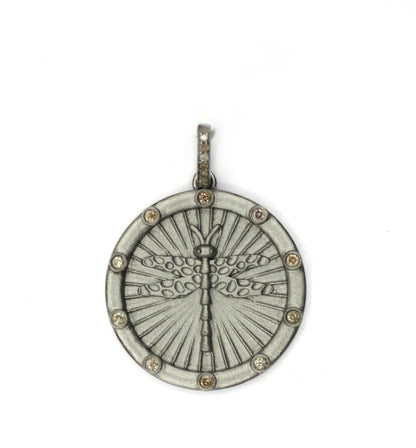 Dragonfly Pave Diamond Pendant
