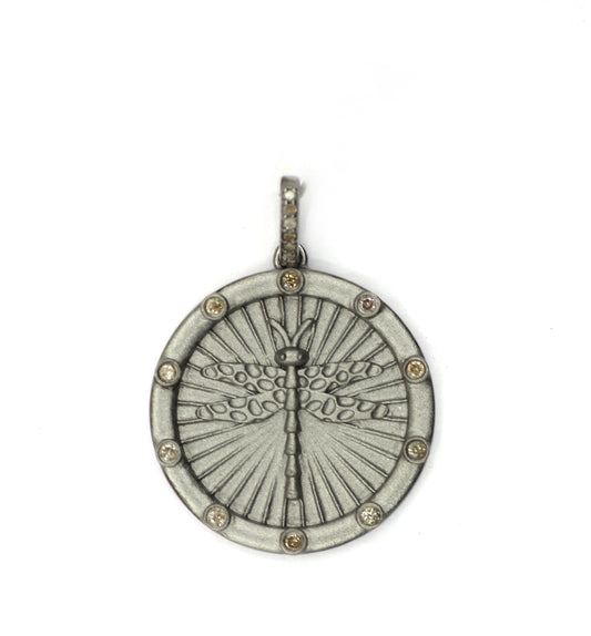 Dragonfly Pave Diamond Pendant