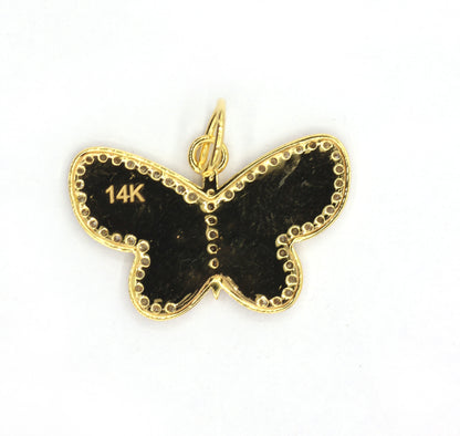Butterfly 14k Solid Gold Diamond Pendants.