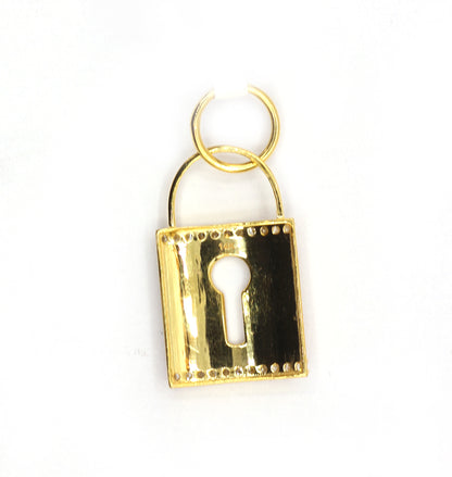 Lock 14k Solid Gold Diamond Pendants
