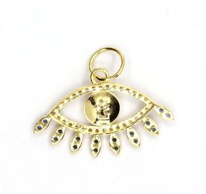 Evil Eye 14k Solid Gold Diamond Pendants.