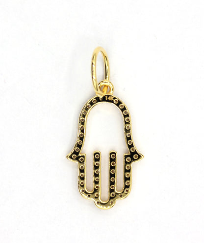 Hamsa Hand 14k Solid Gold Diamond Pendants.