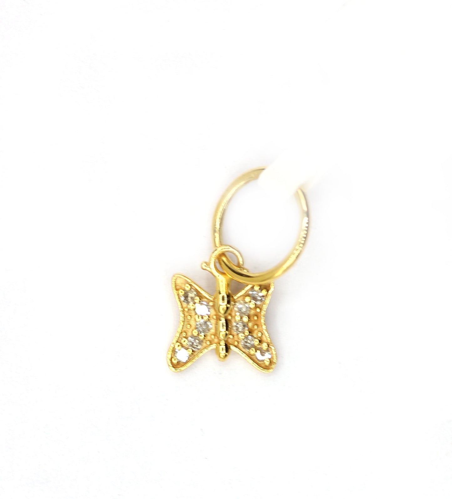 Butterfly 14k Solid Gold Diamond Pendants.