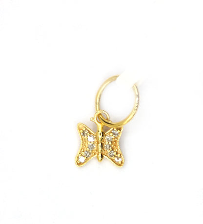 Butterfly 14k Solid Gold Diamond Pendants.