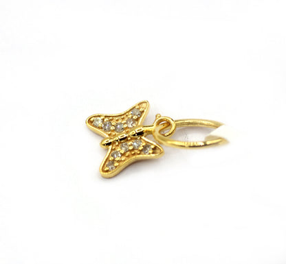 Butterfly 14k Solid Gold Diamond Pendants.