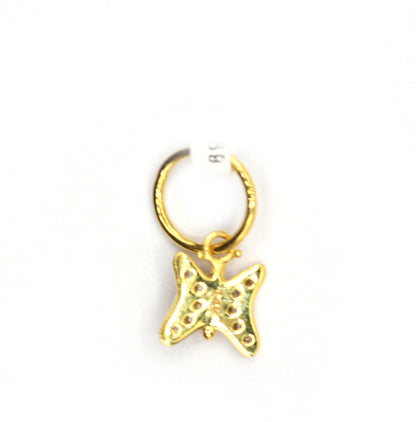 Butterfly 14k Solid Gold Diamond Pendants.
