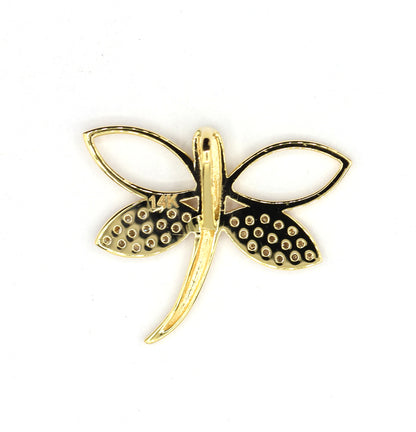 Dragonfly 14k Solid Gold Diamond Pendants.