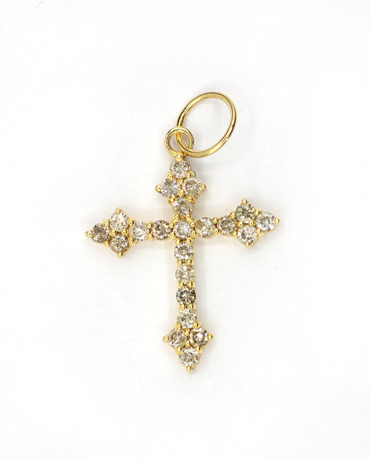 Cross 14k Solid Gold Diamond Pendants.