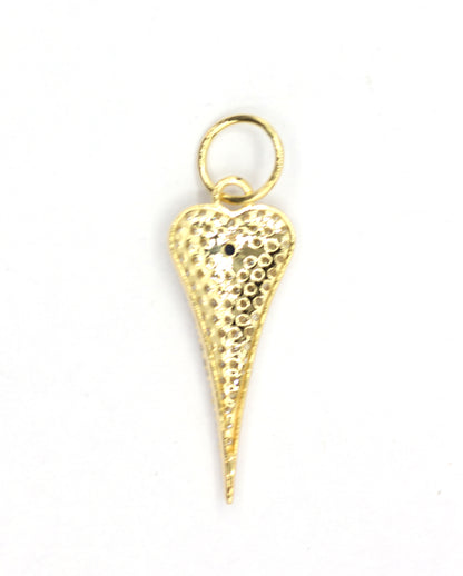 Heart 14k Solid Gold Diamond Pendants.
