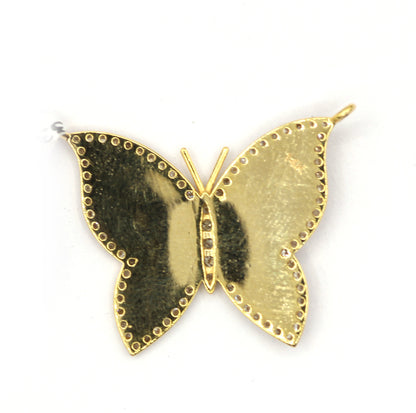 Butterfly 14k Solid Gold Diamond Pendants.