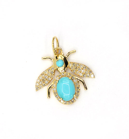 Bee 14k Solid Gold Diamond Pendants.