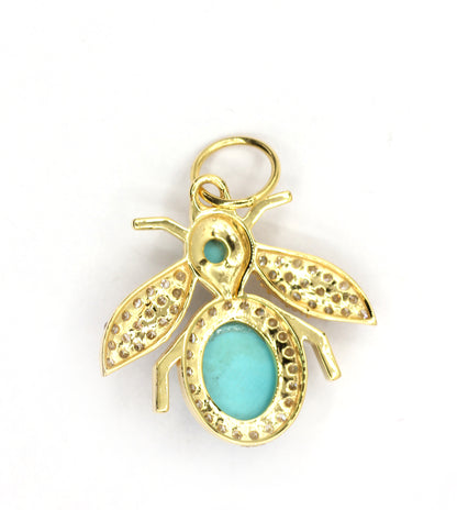 Bee 14k Solid Gold Diamond Pendants.