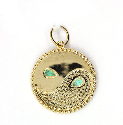 Yin-Yang 14k Solid Gold Diamond Pendants