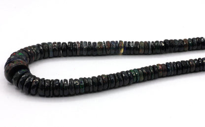 Black Opal Faceted Heshi, Faceted Donut, Faceted Tyre, Dyed Color
