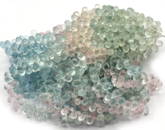 Aquamarine faceted Drop Beads, Size 7x5 mm