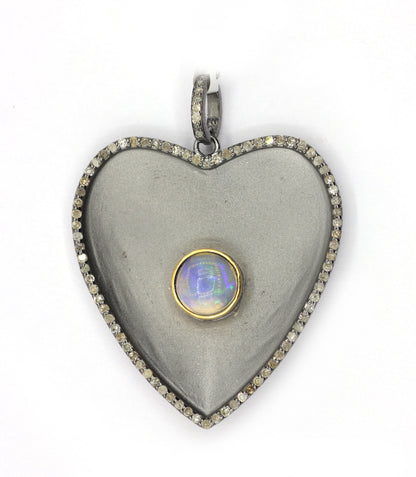 Heart Pave Diamond Pendant
