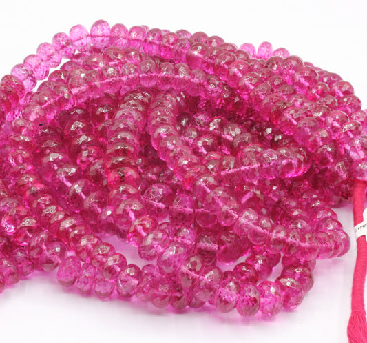 Pink Topaz Faceted Beads, Size 9 mm, Natural Topaz Gemstone Beads, Dyed Coated Color ( Color Stable, not Bleeding)