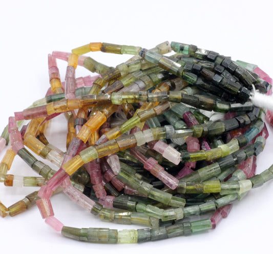 Tourmaline Faceted Tube Beads