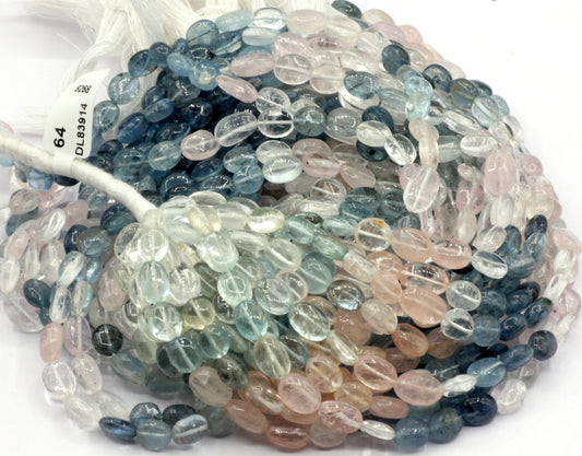 Aquamarine Smooth Oval Beads, Natural Natural