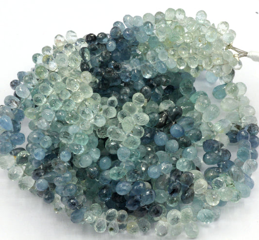 Aquamarine faceted Drop. Size 8x5 mm
