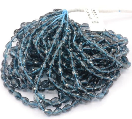 Blue Topaz Faceted Drop Beads