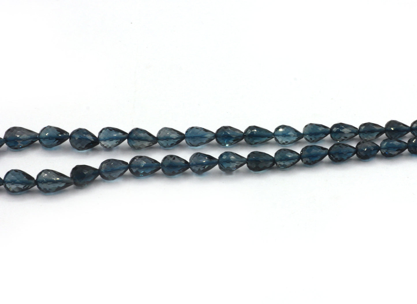 Topaz Blue Faceted Drop Beads
