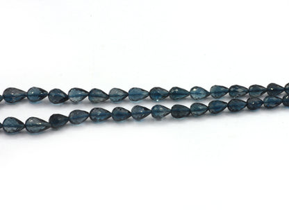 Topaz Blue Faceted Drop Beads
