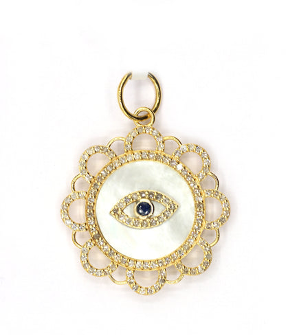 Round 14k Solid Gold Diamond Pendants.
