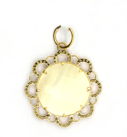 Round 14k Solid Gold Diamond Pendants.