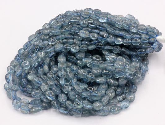 Aquamarine Smooth Oval Bead, Size 6x8 mm
