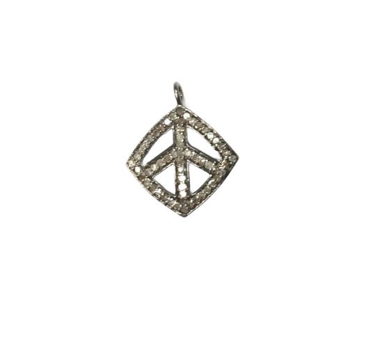 Peace sign Diamond Charm