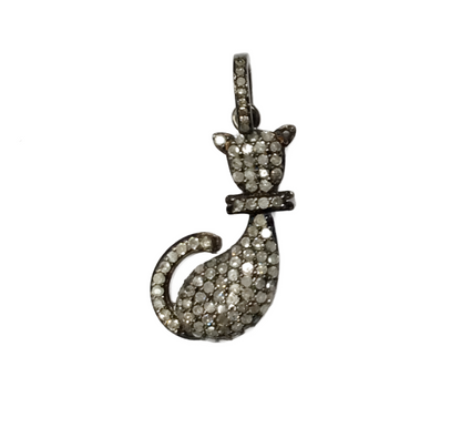 Cat Pave Diamond Charm
