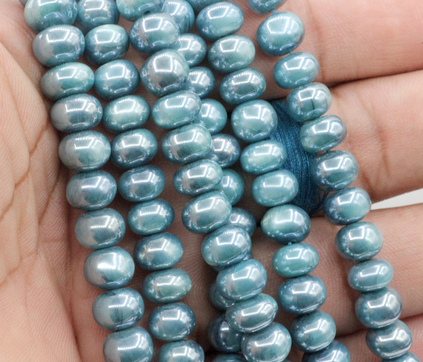 Moonstone Smooth Beads, Size 8 to 9 mm, Dyed Coated Color, Color Stable