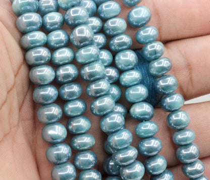 Moonstone Smooth Beads, Size 8 to 9 mm, Dyed Coated Color, Color Stable