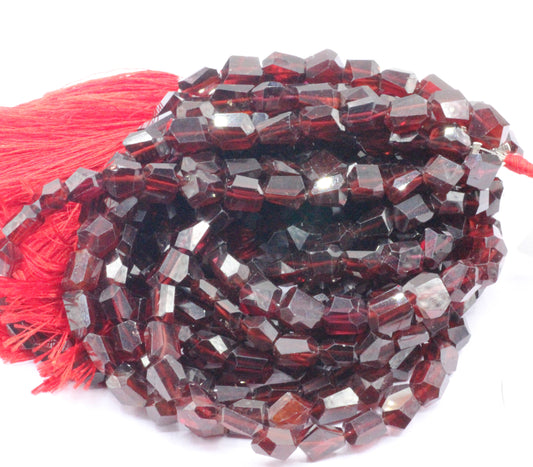 Garnet Faceted Nuggets Beads, Natural Garnet