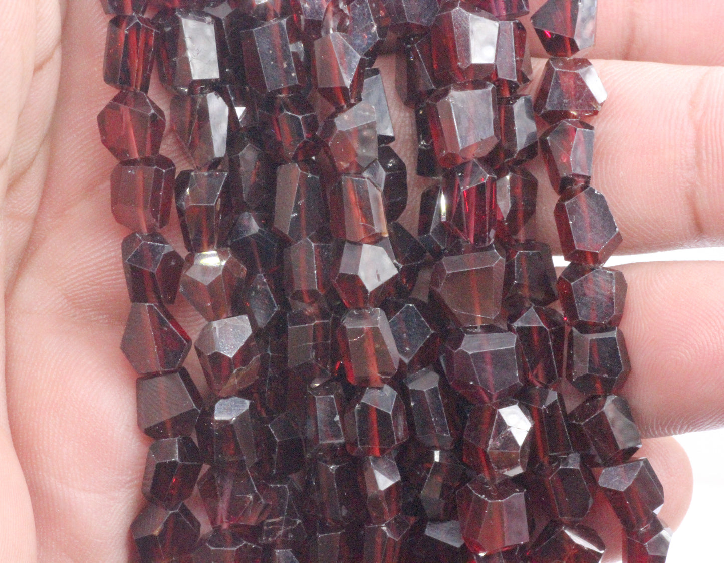 Garnet Faceted Nuggets Beads, Natural Garnet