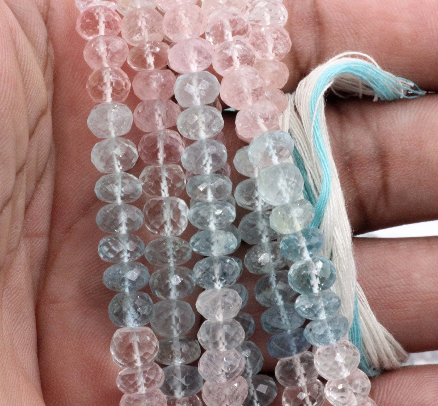 Aquamarine, Multi Aquamarine Faceted Beads, Size 7 to 8 mm