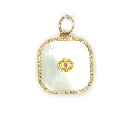 Square 14k Solid Gold Diamond Pendants.