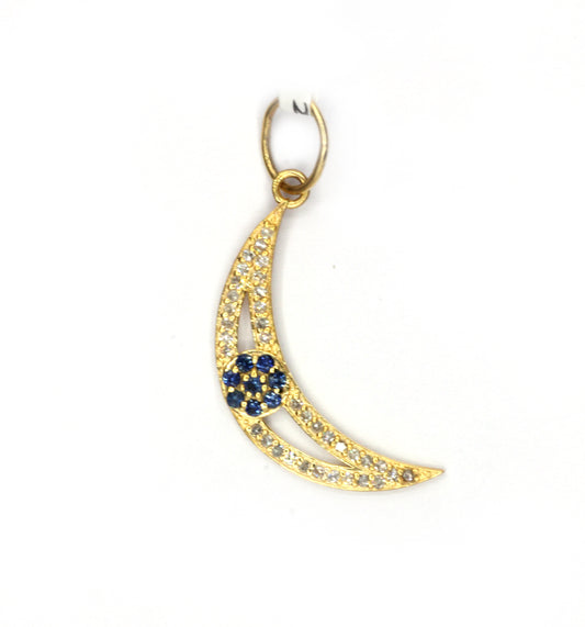 Moon 14k Solid Gold Diamond Pendants.