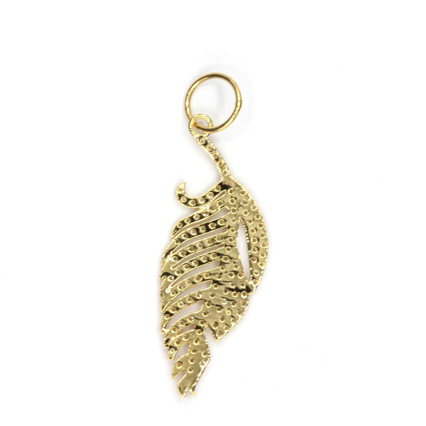Leaf 14k Solid Gold Diamond Pendants.
