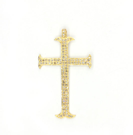 Cross 14k Solid Gold Diamond Pendants.