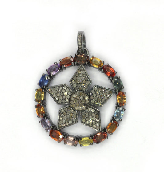 Star Pave Diamond Pendant