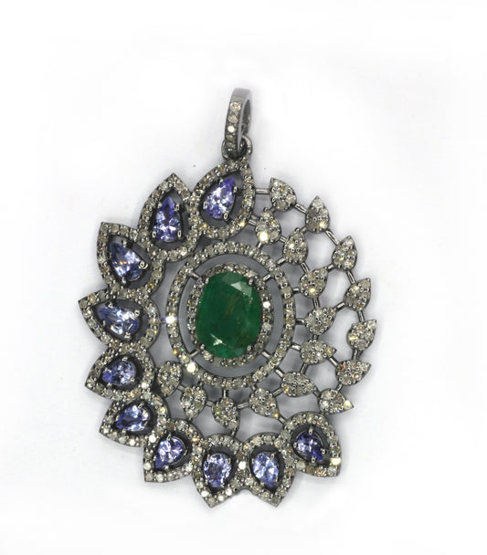 Silver Pave Diamond Pendant