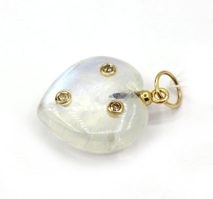 Heart 14k Solid Gold Diamond Pendants